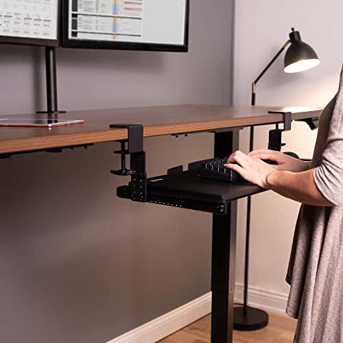 Large Height Adjustable Under Desk Keyboard Tray, C-clamp Mount System. Picture 3