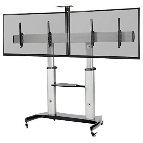 Ultra Heavy Duty Mobile TV Cart Stand for 32 to 70 inch Dual Screens. Picture 1