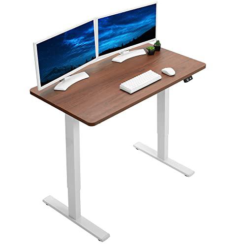 43-inch Electric Height Adjustable 43 x 24 inch Stand Up Desk, Dark Walnut. Picture 1