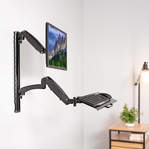 Black Sit-Stand Wall Mount Counterbalance Height Adjustable. Picture 3