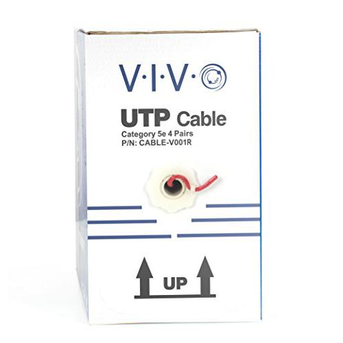 Red 1,000ft Bulk Cat5e, CCA Ethernet Cable, 24 AWG, UTP Pull Box, Cat-5e Wire. Picture 4