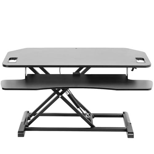 38 inch Corner Desk Converter, K Series, Height Adjustable Sit to Stand Riser. Picture 1