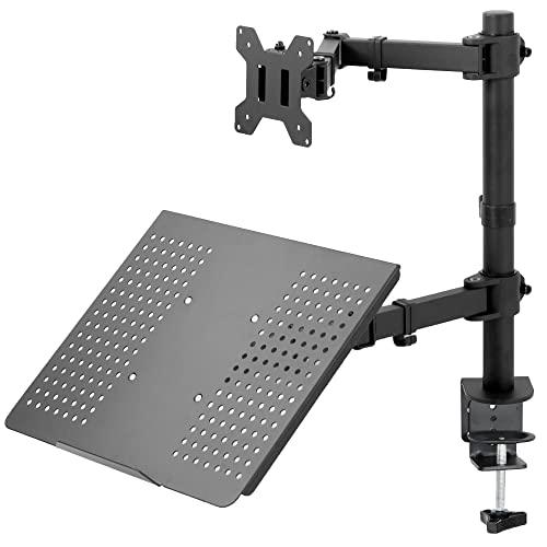 Black Fully Adjustable 13 to 32 inch Single Computer Monitor and Desk Mount. Picture 1