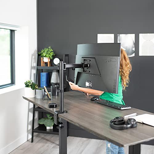 Single 13 to 32 inch Computer Monitor Desk Mount, Short Adjustable Arm. Picture 8