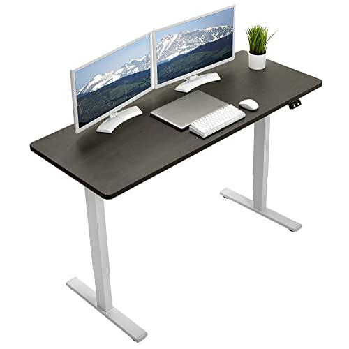 60-inch Electric Height Adjustable 60 x 24 inch Stand Up Desk, Espresso. Picture 1