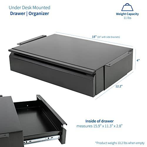 18 inch Office Mounted Sliding Under Desk Pull-Out Drawer, Storage Organizer. Picture 2