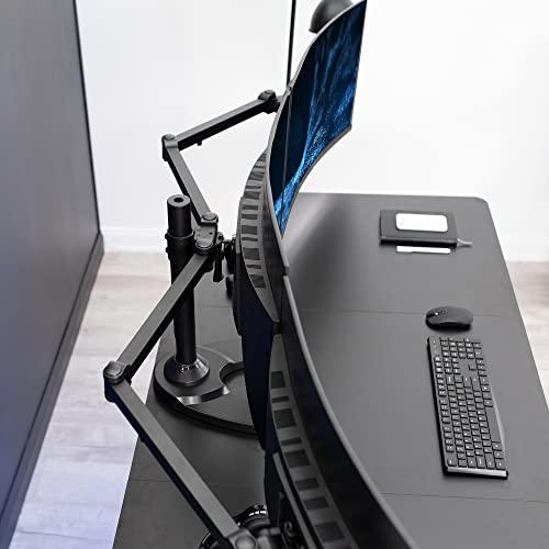 Triple LED LCD Computer Monitor Free Standing Desk Mount with Base, Heavy Duty. Picture 2