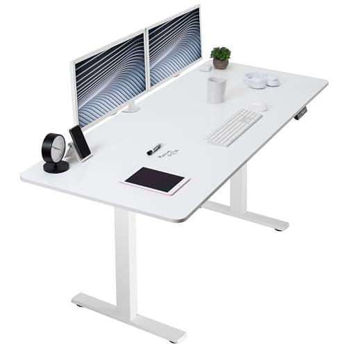 Electric Height Adjustable 71 x 30 inch Memory Stand Up Desk, White Dry. Picture 1