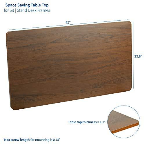 Dark Walnut 43 x 24 inch Universal Solid One-Piece Table Top. Picture 2