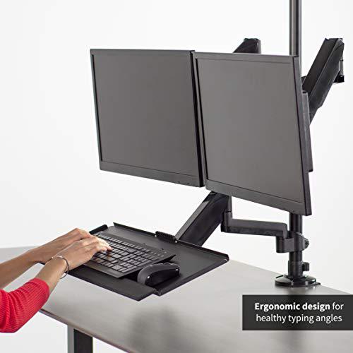 Black Dual Monitor Sit-Stand Height Adjustable Workstation. Picture 5