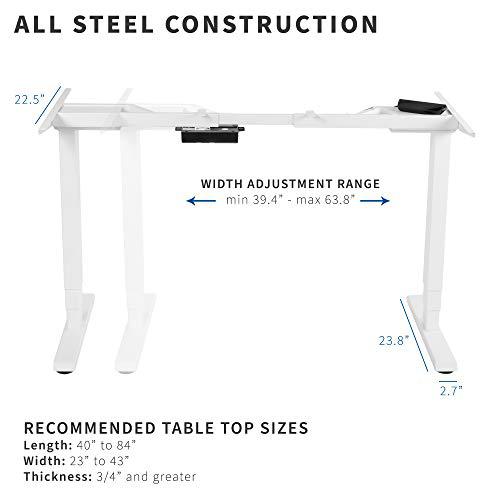 Electric Dual Motor Stand Up Desk Frame for 40 to 84 inch Table Tops, Frame Only. Picture 4