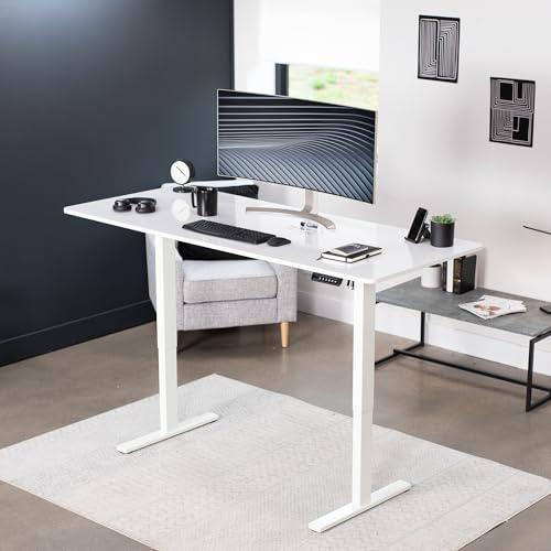Electric Height Adjustable 71 x 30 inch Memory Stand Up Desk, White Dry. Picture 9