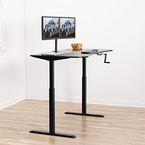 Height Adjustable 63 x 32 inch Stand Up Desk, Crank System, Workstation. Picture 2
