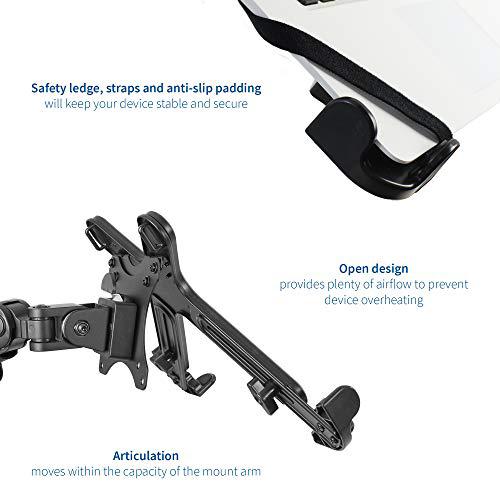 Adjustable 11 to 17 inch Laptop Holder Only for VESA Compatible Monitor Arms. Picture 3