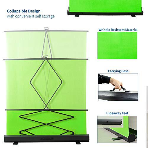 Collapsible 100 inch Diagonal Green Screen, Mountable Pull-up Chroma Key. Picture 3