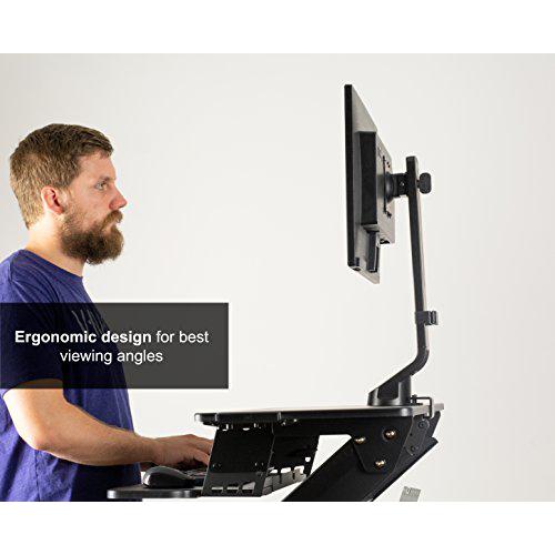 Adjustable Single Monitor Mount for Sit-Stand Workstation, Desk Converter. Picture 4