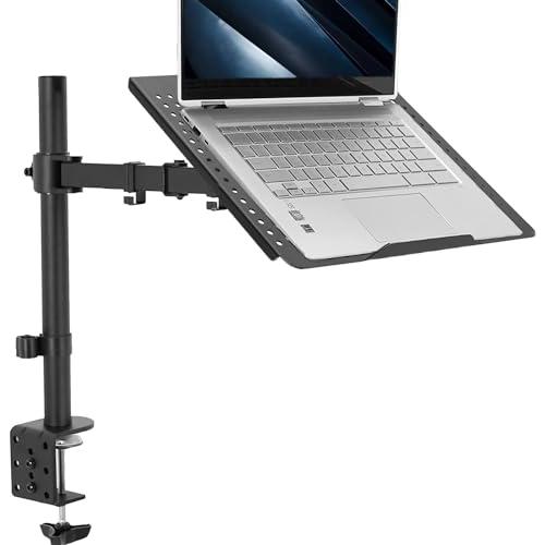 Single Laptop Notebook Desk Mount Stand, Fully Adjustable Extension with C-clamp. Picture 1