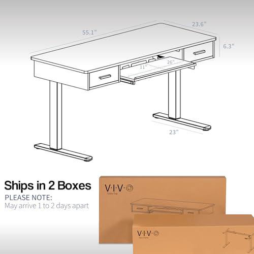 Electric Height Adjustable 55 x 24 inch Memory Stand Up Desk with Rear-Set Legs. Picture 5
