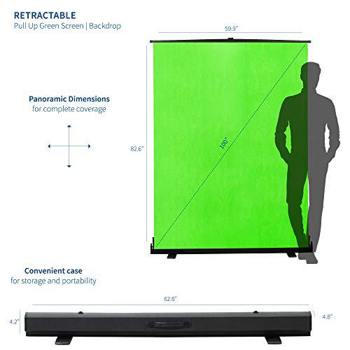 Collapsible 100 inch Diagonal Green Screen, Mountable Pull-up Chroma Key. Picture 2