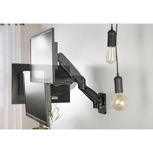 Height Adjustable Pneumatic Extended Arm Dual Monitor Wall Mount. Picture 5