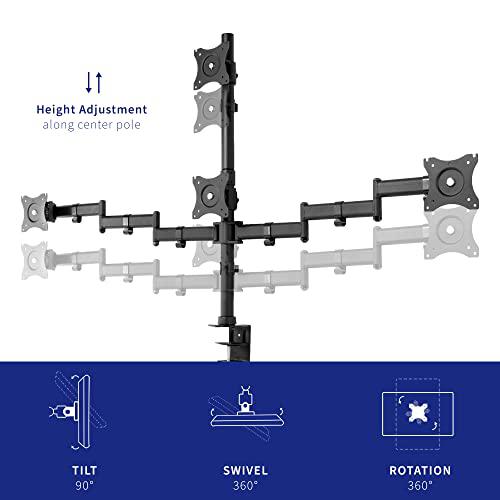 Quad Monitor Adjustable Heavy Duty Mount, Articulating Stand for 4 LCD Screens. Picture 3