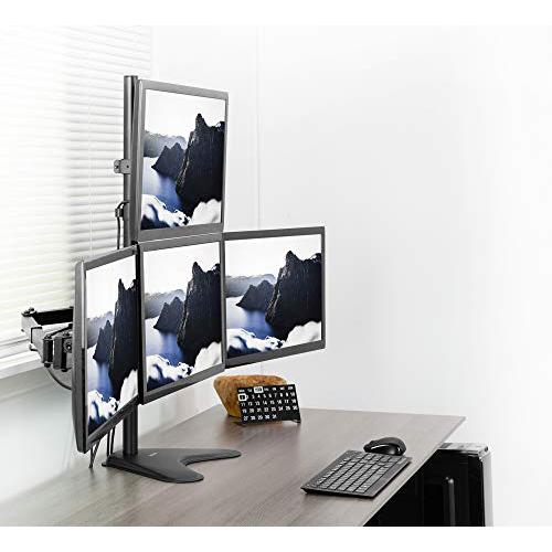 Quad 13 to 24 inch LCD Monitor Mount, Freestanding Desk Stand, 3 Plus 1. Picture 2