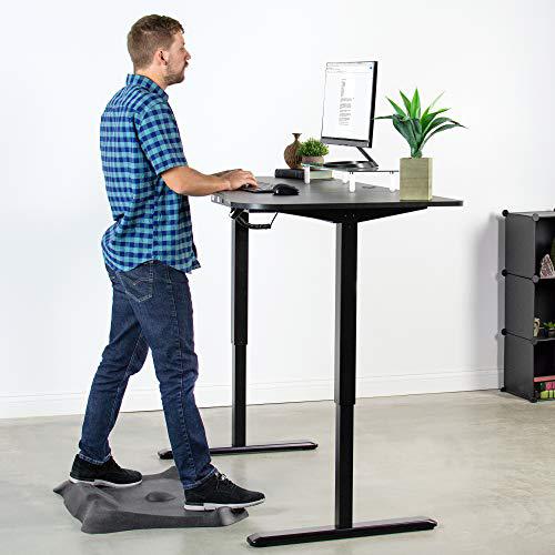 Electric Height Adjustable 63 x 32 inch Memory Stand Up Desk, Black Table Top. Picture 2