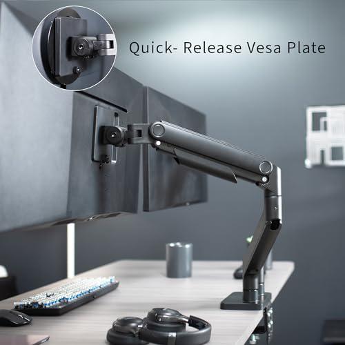 Heavy Duty Dual Ultra-Wide Monitor Desk Mount, Mechanical Spring. Picture 9