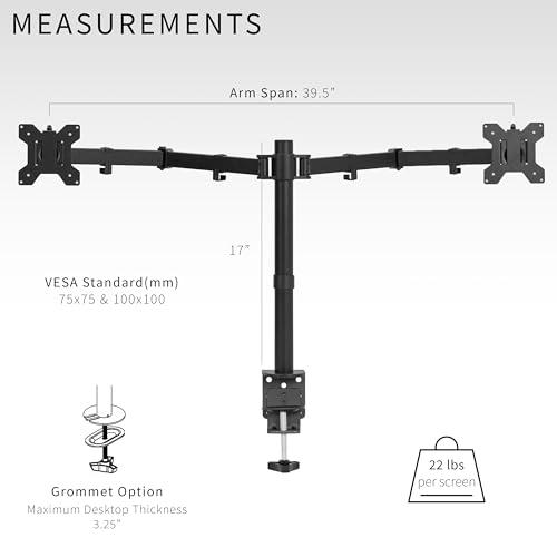 Dual Ultrawide Monitor Desk Mount, Heavy Duty Fully Adjustable Steel Stand. Picture 6