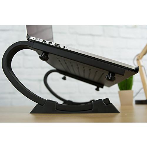 Black Fully Adjustable Curved Laptop, Notebook and Monitor Riser Stand. Picture 6