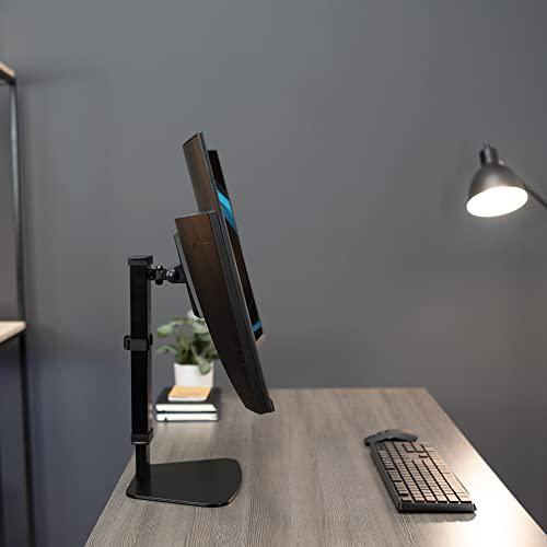 Pneumatic Free Standing Single Monitor Mount Desk Stand, Height Adjustable Arm. Picture 7