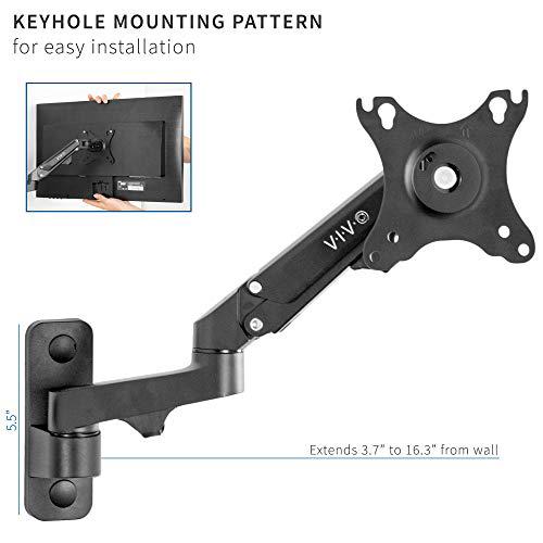 Premium Aluminum Single LCD Monitor Wall Mount for Screens up to 32 inches. Picture 6