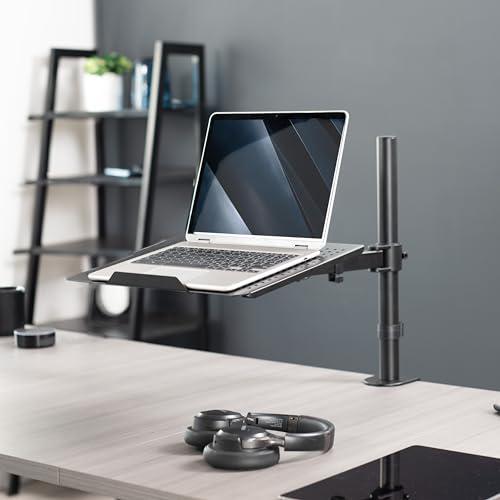 Single Laptop Notebook Desk Mount Stand, Fully Adjustable Extension with C-clamp. Picture 2