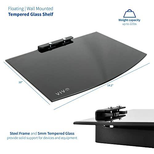Floating Wall Mount Tempered Glass Shelf for DVD Player, Audio, Gaming System. Picture 3