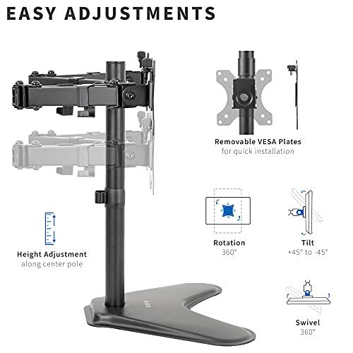 Dual 13 to 30 inch Monitor Free-Standing Mount, Fully Adjustable Desk Stand. Picture 4