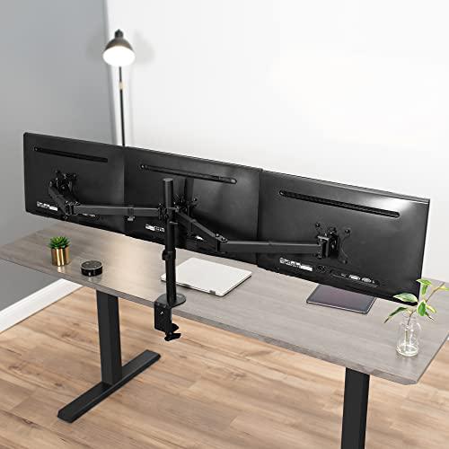 Triple Monitor Adjustable Desk Mount, Articulating Tri Stand, Holds 3 Screens. Picture 7