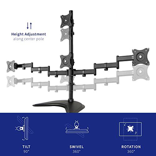 Quad LCD Monitor Desk Stand Mount, Free-Standing 3 Plus 1, Holds 4 Screens. Picture 3