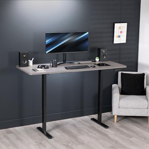 Electric Height Adjustable 71 x 30 in Memory Stand Up Desk, Dark Gray. Picture 9