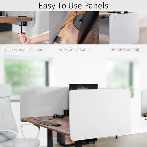 Clamp-on 71 x 24 inch Privacy Panel System, Sound Absorbing Cubicle Desk Divider. Picture 6