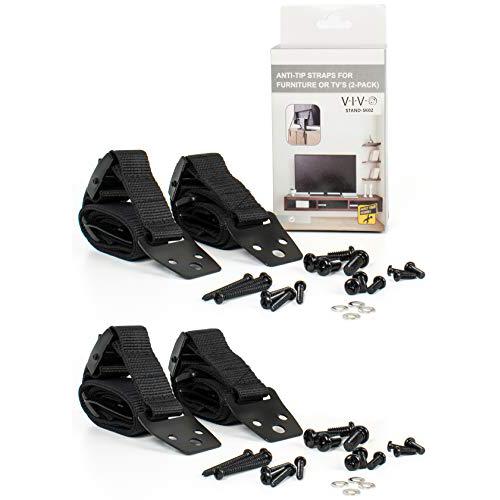 TV Anti-Tip Heavy Duty Dual Cable, Non Tipping Safety Strap Kit. Picture 6