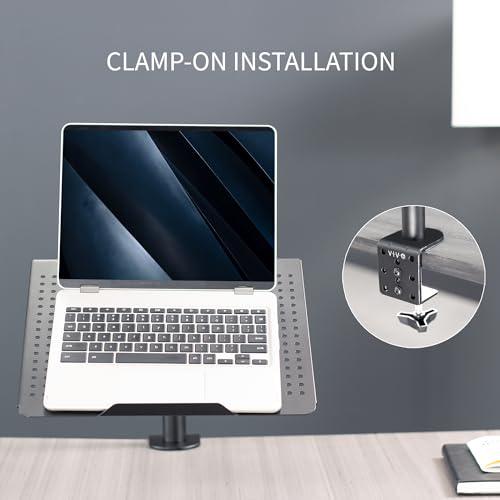 Single Laptop Notebook Desk Mount Stand, Fully Adjustable Extension with C-clamp. Picture 8
