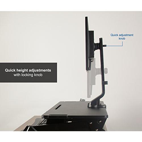 Adjustable Single Monitor Mount for Sit-Stand Workstation, Desk Converter. Picture 6