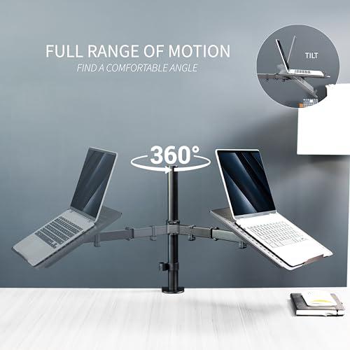 Single Laptop Notebook Desk Mount Stand, Fully Adjustable Extension with C-clamp. Picture 4