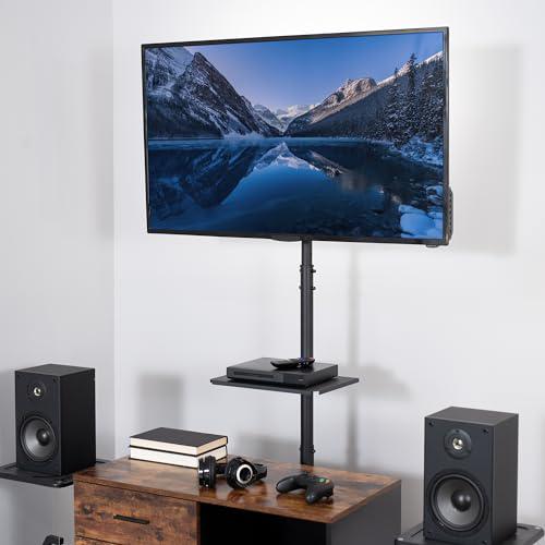 Extra Tall TV Floor Stand with Shelf for 13 to 50 inch Screens, LED OLED 4K. Picture 9