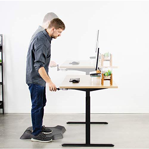Black Manual Height Adjustable Stand Up Desk Frame. Picture 8