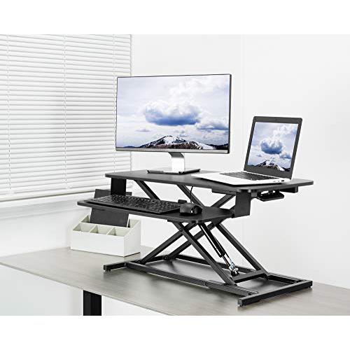 Height Adjustable 32 inch Stand Up Desk Converter. Picture 2