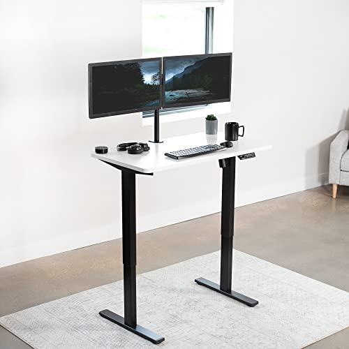 Electric Height Adjustable 43 x 24 inch Memory Stand Up Desk, White. Picture 2