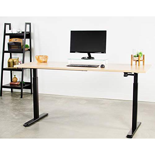 Black Manual Height Adjustable Stand Up Desk Frame. Picture 2