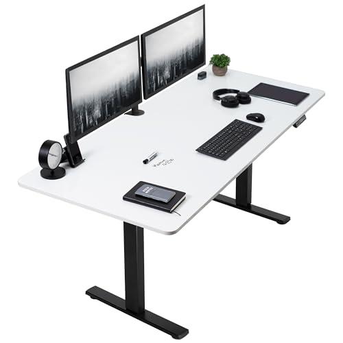 Electric Height Adjustable 71 x 30 inch Memory Stand Up Desk, White Dry. Picture 1