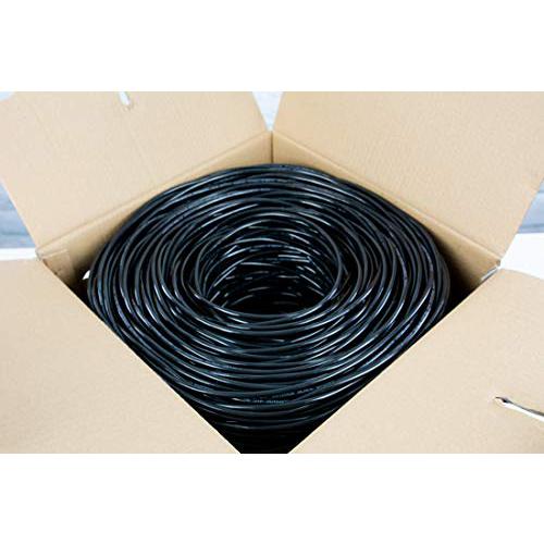 Black 1,000ft Bulk Cat6, CCA Ethernet Cable, 23 AWG, UTP Pull Box, Cat-6 Wire. Picture 2